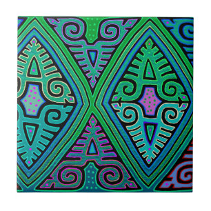 Kuna Indian Diamond Mola Fliese