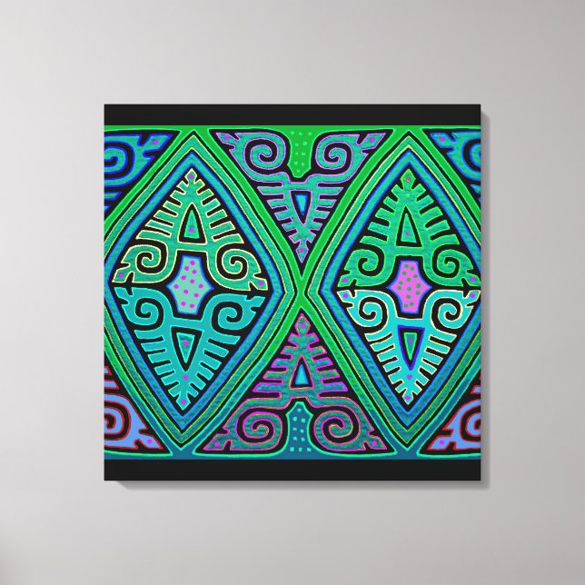 Kuna Indian Diamond Mola Leinwanddruck (Vorderseite)