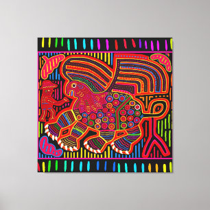 Kuna Indian Freundlicher Drachen Mola Leinwanddruck