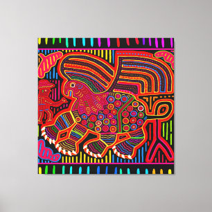 Kuna Indian Friendly Dragon Mola Leinwanddruck
