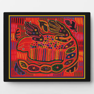 Kuna Indian Iguana Mola Fotoplatte