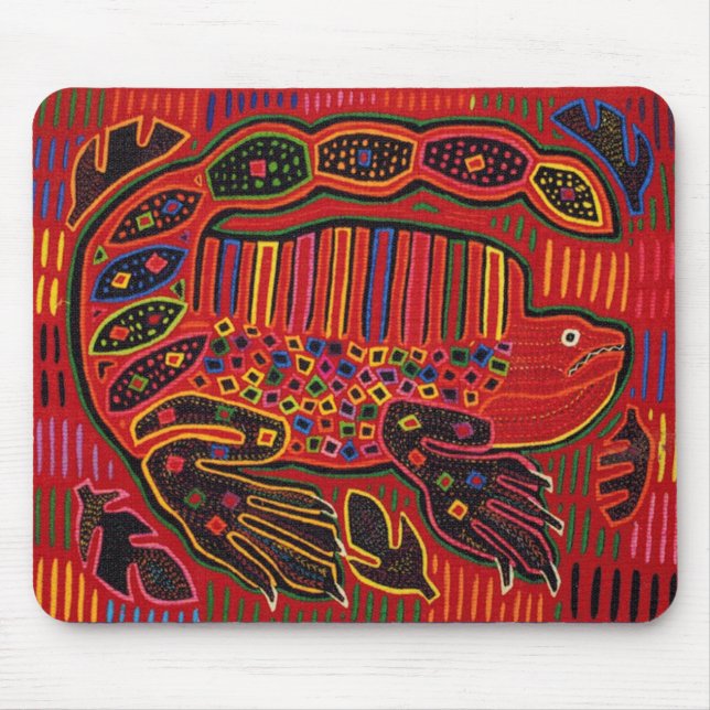 Kuna Indian Iguana Mola Mousepad (Vorne)