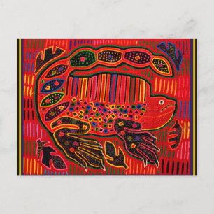 Kuna Indian Iguana Mola Postkarte
