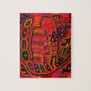 Kuna Indian Iguana Mola Puzzle