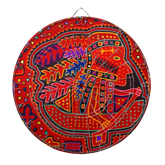 Kuna Indian Man in Canoe Dartscheibe (vorne)