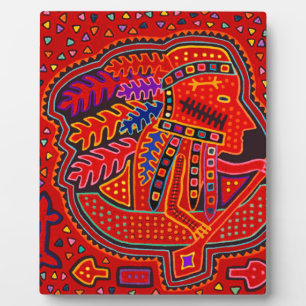 Kuna Indian Man in Canoe Fotoplatte