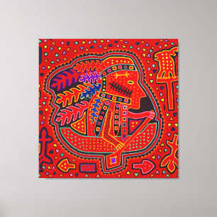 Kuna Indian Man in Canoe Leinwanddruck