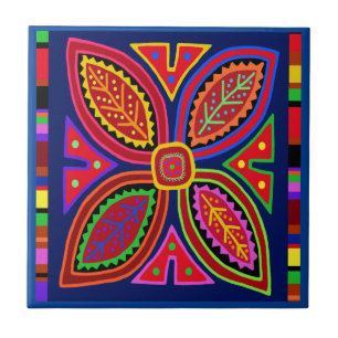 Kuna Indian Mola Blume Tile Fliese