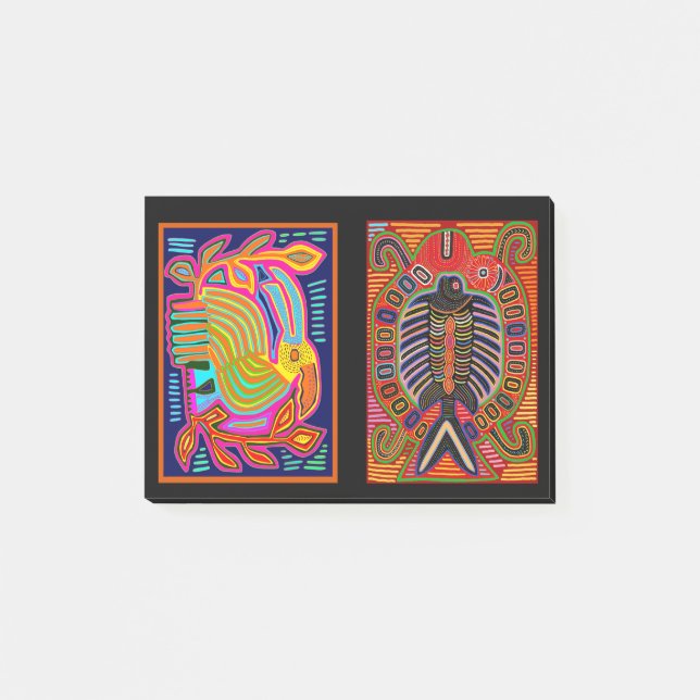 Kuna Indian Mola Collage Post-it Klebezettel (Vorderseite)