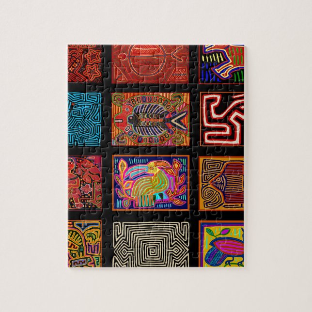 Kuna Indian Mola Collage Puzzle (Vertikal)