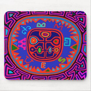 Kuna Indian Mola Compass Mousepad