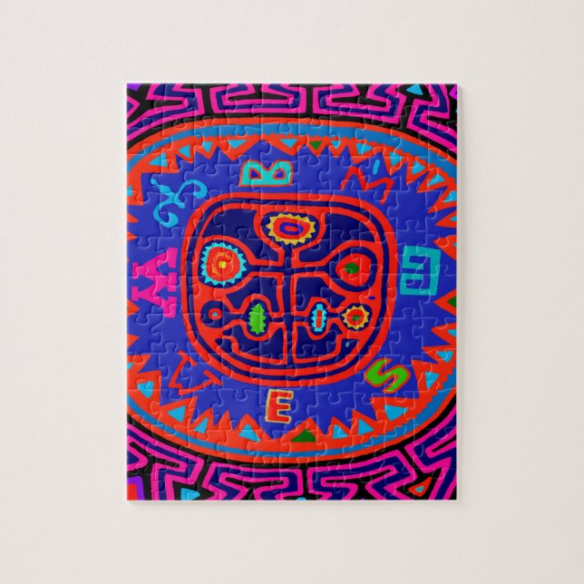 Kuna Indian Mola Compass Puzzle (Vertikal)