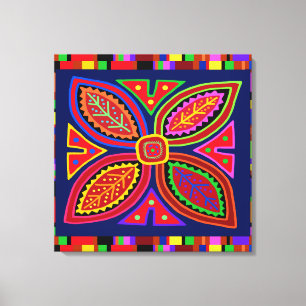 Kuna Indian Mola Flora Leinwanddruck