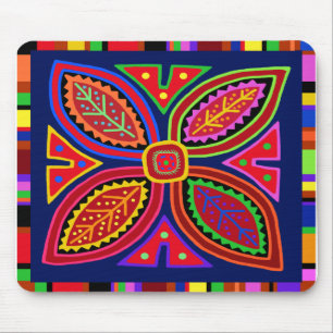 Kuna Indian Mola Flora Mousepad