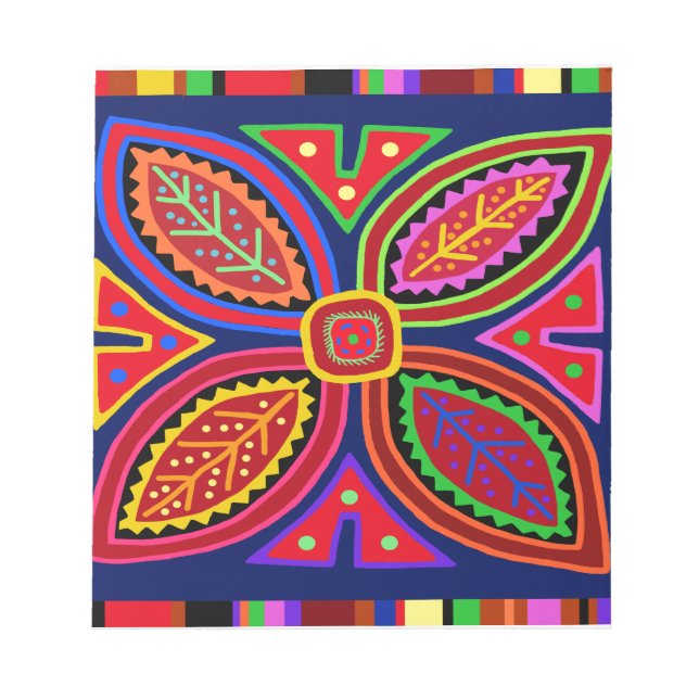 Kuna Indian Mola Flora Notizblock (Vorderseite)
