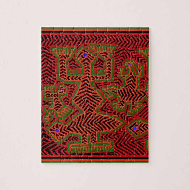 Kuna Indian Mola Spirits Puzzle (Vertikal)