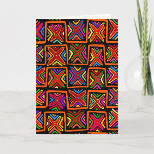 Kuna Indian Mola Stammesmuster - Rot Karte