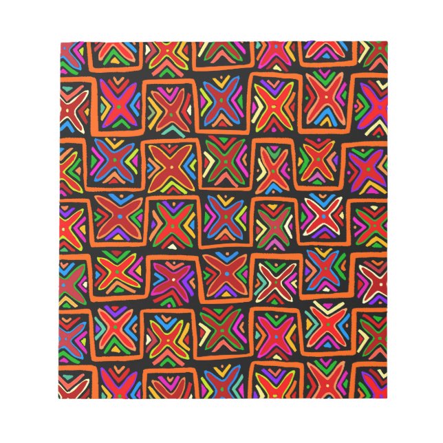 Kuna Indian Mola Tribal Karos - Red - Notizblock (Vorderseite)