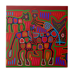 Kuna Indian Rodeo Cowboy Fliese