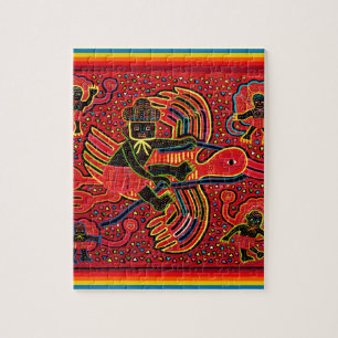 Kuna Indian Stork Bringbaby Design Puzzle