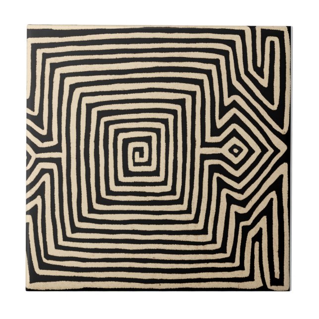 Kuna Indian Tortuga Fliese (Vorderseite)