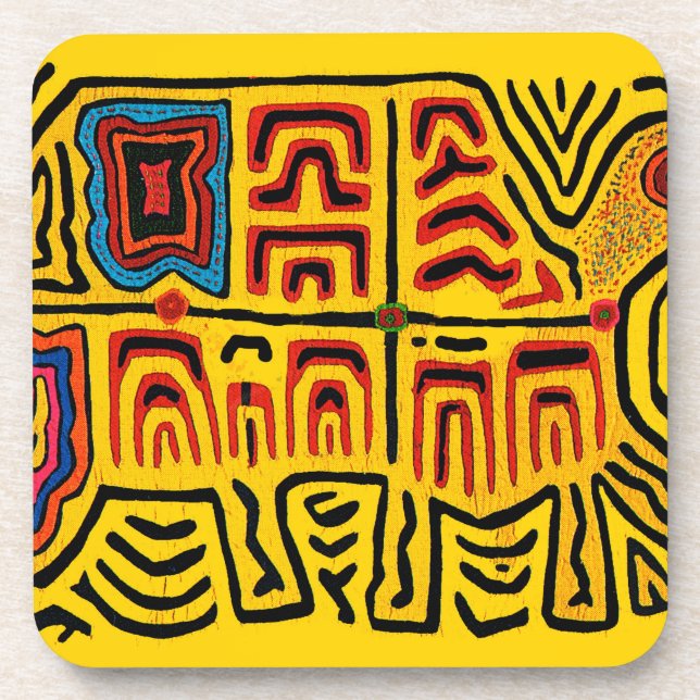 Kuna Indian Tribal Walking Turtle Untersetzer (Vorderseite)