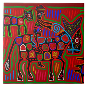 Kuna Indian Vaquero und Pferd Keramikfliese