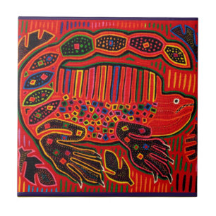 Kuna-Indianer Iguana Mola Fliese