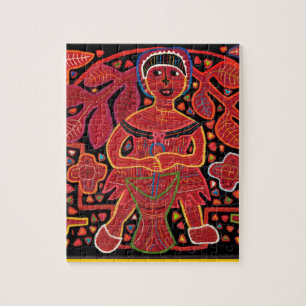 Kuna-Indianer in Kochhütte - Stammesangehörige Puzzle