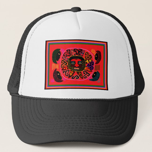 Kuna Tribal Del Sol Truckerkappe (Vorderseite)