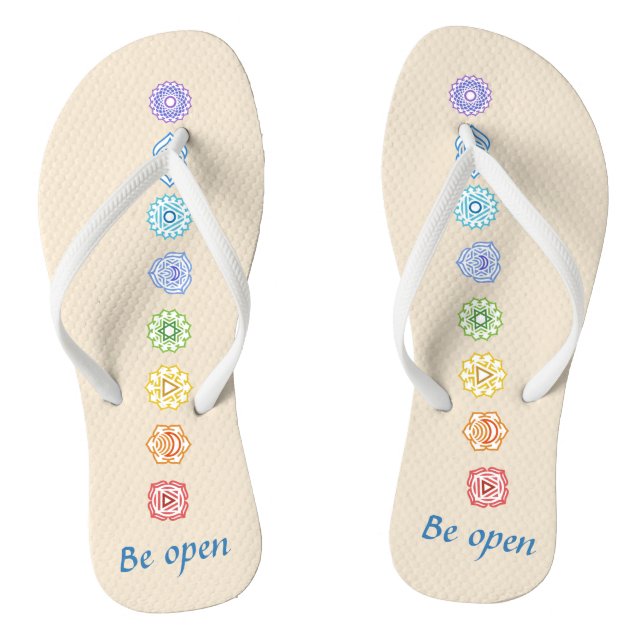 Kundalini Yoga Chakras Open Flip Flops (Fußbett)