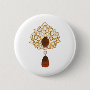Kundan und Ruby Brooch Button