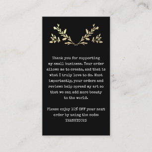 Kunde dankt für die Einbindung kleiner Unternehmen Visitenkarte