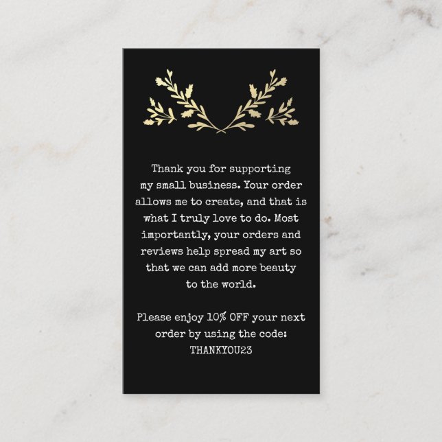 Kunde dankt für die Einbindung kleiner Unternehmen Visitenkarte (Vorderseite)