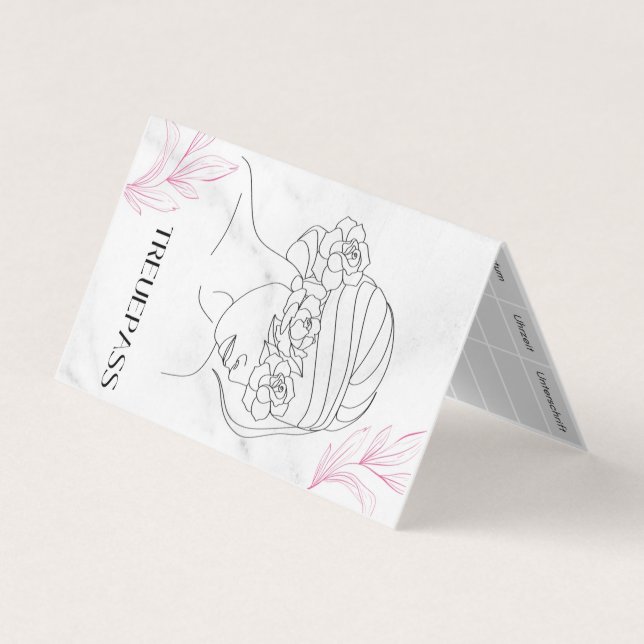 Kundekarte, Treuepass, Bonuskarten für Schönheit Visitenkarten (Vorderseite)