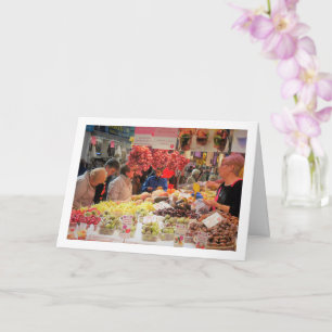 Kunden im Mercado Central, Valencia, Spanien Karte