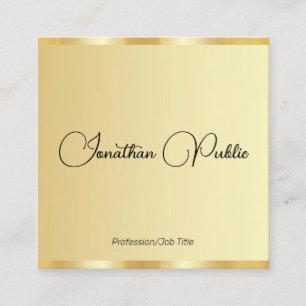 Kunden-Kalligrafie-Script-Imitate Gold-Vorlage Quadratische Visitenkarte