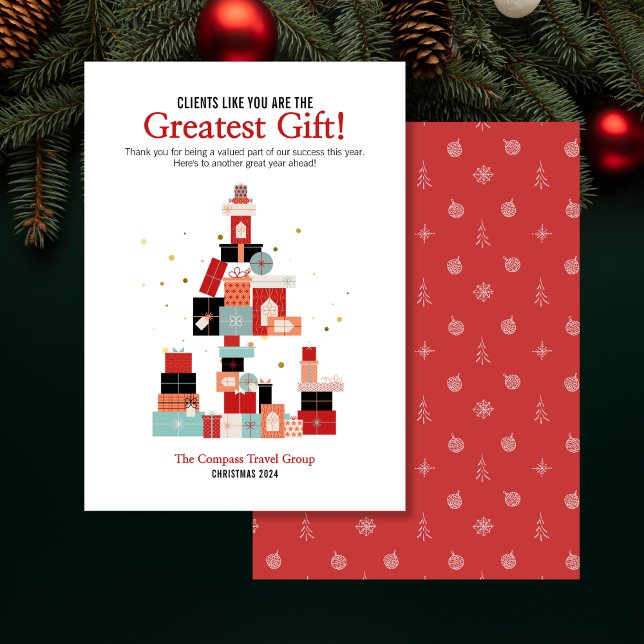 Kunden sind die Beste Weihnachtskarte Feiertagskarte (Send your clients warm wishes this holiday season with this fun Christmas card for Businesses)