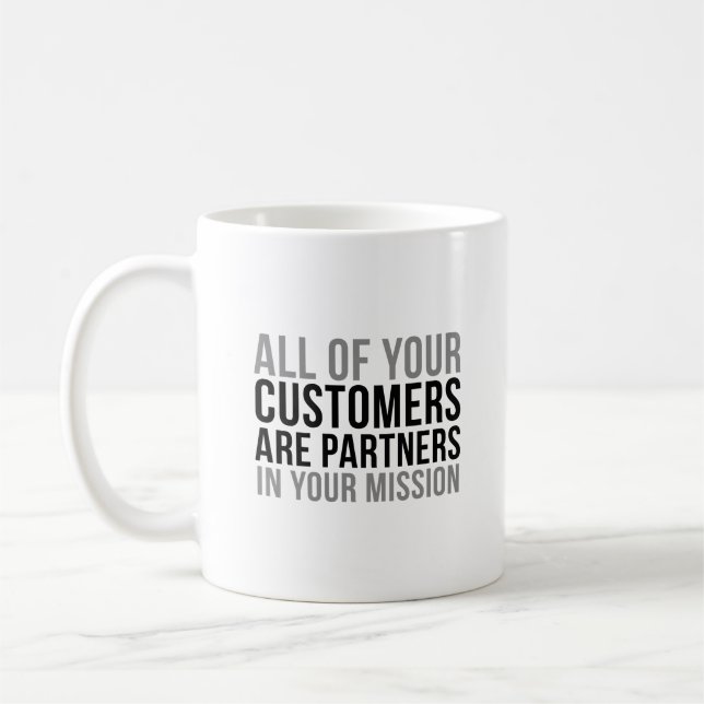 Kunden sind Partner Kaffeetasse (Links)