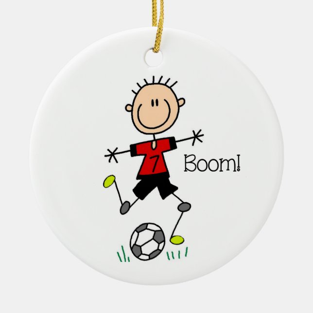 Kundenanfrage Boy Soccer Player Ornament (Vorne)