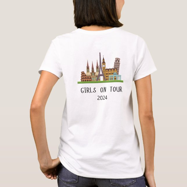 KUNDENBARE FERIENMÄDCHEN IM SOMMER - EUROPA AUF TO T-Shirt (Rückseite)
