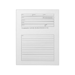 Kundenberatungsformular Notizblock
