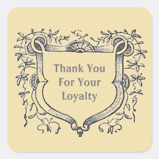 Kundenbewertung Graues Vintages Schild Quadratischer Aufkleber (Vorderseite)