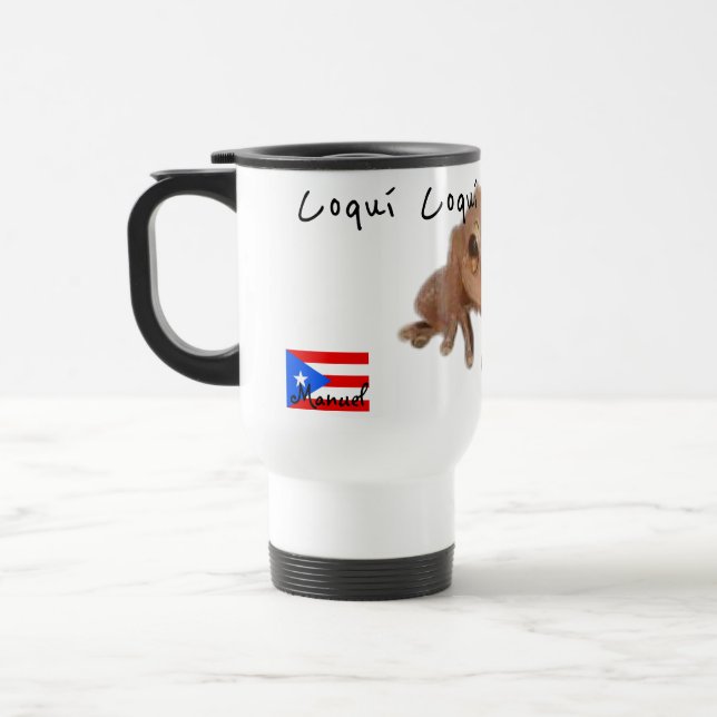 KUNDENBEZEICHNUNG Coqui Puerto Rico Flag Reisebecher (Links)