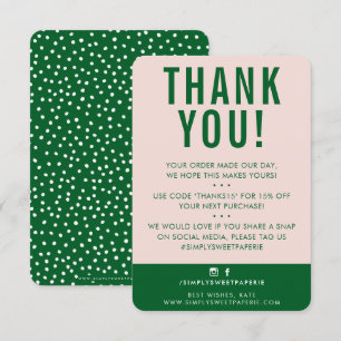 KUNDENDANK IHNEN modernes niedliches, rosa Rosa Gr Dankeskarte