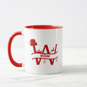 Kundendefinierter Buchstabe F Name Weihnachtsmonog Tasse