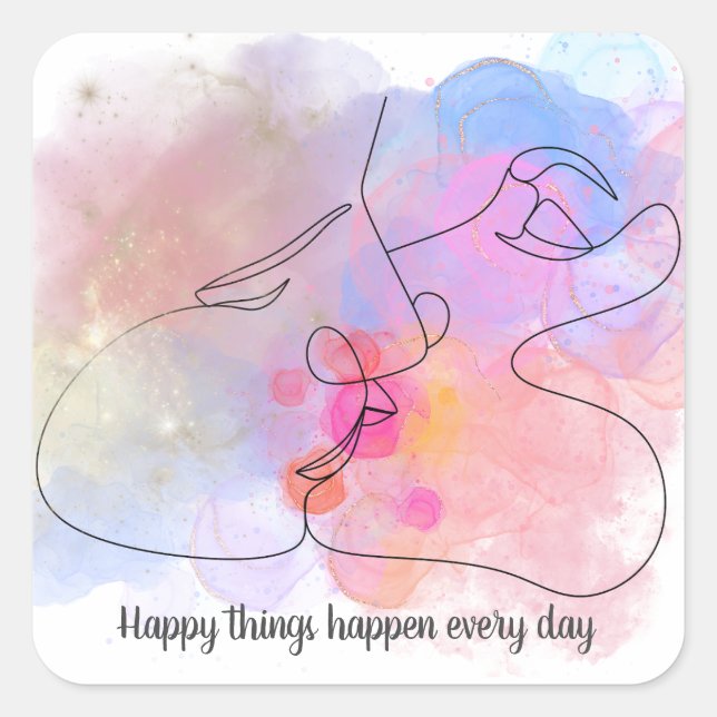 kundenfreundliche Embrace - inspirierendes Zitat Quadratischer Aufkleber (Vorderseite)