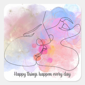 kundenfreundliche Embrace - inspirierendes Zitat Quadratischer Aufkleber