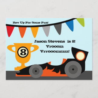 Kundengebundene Rennwagen-Geburtstags-Einladungen Einladung
