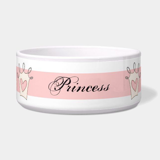 Kundengebundene rosa Prinzessin Dog Bowl Napf (Vorderseite)